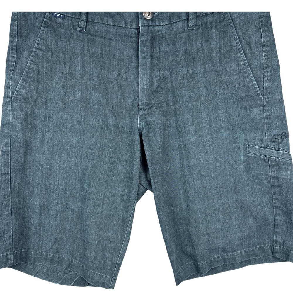 Fox Racing Straight Shorts Mens 34 Gray Cotton 11" Inseam Pockets MTB
